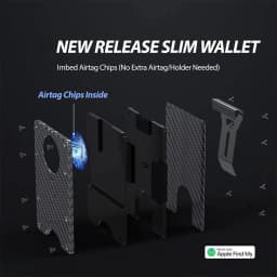 Smart Metal Wallet with Built-in Find My Tracker (iOS Only) RFID Blocking 12 Card Capacity Removable Cash Clip