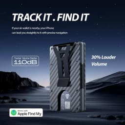 Smart Metal Wallet with Built-in Find My Tracker (iOS Only) RFID Blocking 12 Card Capacity Removable Cash Clip