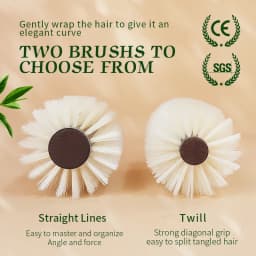 Personalized Boar Bristles Hair Brush Cork Handle Round Barrel Hair Comb for Curling  Anti Static Roller HairBrush Wood Combs
