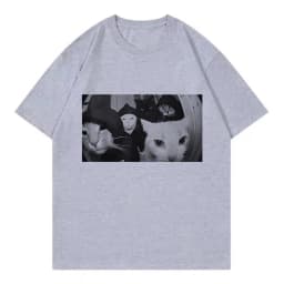Streetwear Smoking Cat T Shirts Cat T-shirt Round Neck Short Sleeve Trendy Tee Shirt Streetwear Oversize Loose Tee