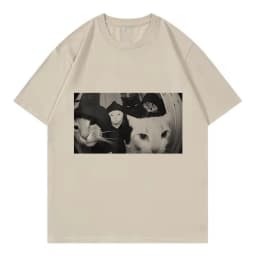 Streetwear Smoking Cat T Shirts Cat T-shirt Round Neck Short Sleeve Trendy Tee Shirt Streetwear Oversize Loose Tee