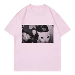 Streetwear Smoking Cat T Shirts Cat T-shirt Round Neck Short Sleeve Trendy Tee Shirt Streetwear Oversize Loose Tee