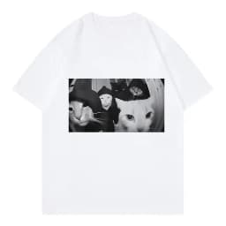 Streetwear Smoking Cat T Shirts Cat T-shirt Round Neck Short Sleeve Trendy Tee Shirt Streetwear Oversize Loose Tee