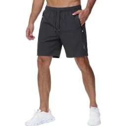 Mens Summer Outdoor Quick Dry Shorts Lightweight Athletic Gym and Hiking Bottoms Casual Beach Shorts with Zipper Pockets