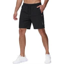 Mens Summer Outdoor Quick Dry Shorts Lightweight Athletic Gym and Hiking Bottoms Casual Beach Shorts with Zipper Pockets