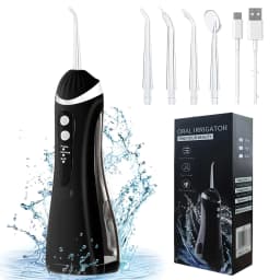 Water Floss Portable Cordless F18 Water Flosser 3 Cleaning Modes Waterproof Rechargeable Water Cleaner 4 Nozzles Clean Gums
