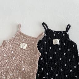 3-24M Summer Cute Baby Cami Bodysuit Cotton Spotted Fabric Sleeveless One Piece Clothes for Girls Black Infant Romper