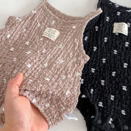 3-24M Summer Cute Baby Cami Bodysuit Cotton Spotted Fabric Sleeveless One Piece Clothes for Girls Black Infant Romper