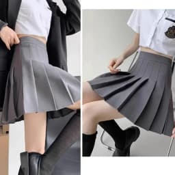 Hot Sale Summer Female Classic Pleated Skirts Girls Solid Color Thin JK Skirts Lady Korean Fashion High Waist A-line Skirts