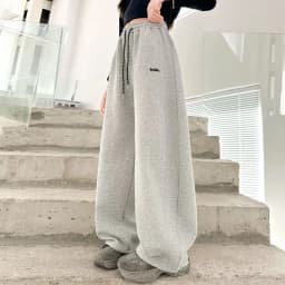 UNITIM Junior Girls Sweatpant Cotton Letter Embroidery Young Teens Girls Sports Pants Loose Elastic Waist Children Girls Trouser