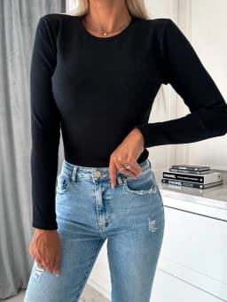 Women's O Neck Long Sleeve Knitted T-Shirt with Solid Color and Slim Fit Design for Casual or Layering Wear