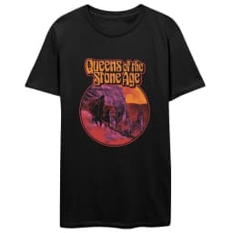 Queens of The Stone Age Trident Print Cotton T-Shirt Vintage Stoner Rock Streetwear Unisex Crew Neck Short Sleeve Tee for Rock
