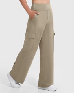 Kaki Casual Pants for Women Loose Straight Cargo Pants Versatile Wide Leg Pants With Pocket Summer Streetwear Trousers Female