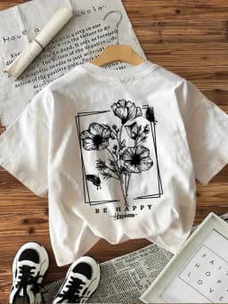 Y2k 100% Cotton Women's Retro Floral Print T-Shirt Soft Crew Neck Short Sleeve Top Vintage Flower Shirt Floral Design