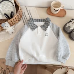 Fashion Boys Sweatshirt Casual Spring Leisure Polo T-shirt Tops