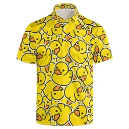 Harajuku Fashion Rubber Duck 3D Print Short Sleeve Polo Shirts for Men Clothes Funny Animal Little Yellow Duck Button POLO Shirt