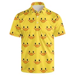 Harajuku Fashion Rubber Duck 3D Print Short Sleeve Polo Shirts for Men Clothes Funny Animal Little Yellow Duck Button POLO Shirt
