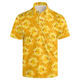 Harajuku Fashion Rubber Duck 3D Print Short Sleeve Polo Shirts for Men Clothes Funny Animal Little Yellow Duck Button POLO Shirt