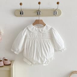 Spring Baby Girls Rompers Sweet Newborn Cozy Long Sleeve Peter Collar Onesies Baby Ruffles Bodysuits for Baby Girl Clothes 0-24M
