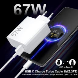 67W EU Turbo Fast Charger For Xiaomi 12 13 14 15 17 Pro Redmi Note 11 12 13 14 Pro POCO X5 X6 X7 Type C USB Quick Charging Cable