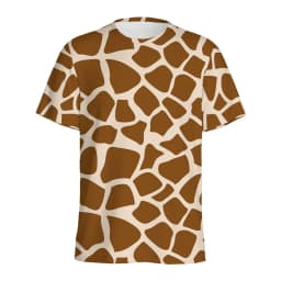 Summer Comfortable and Fashionable Flower Animal Cute Giraffe Pattern Girl Round Neck Short Sleeved T-shirt
