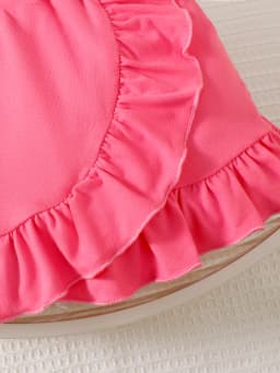 0-3 Year Baby Girl Set Rose Red Letter Printed Top Ruffled Irregular Design Half Skirt 2Pcs/ Set, Toddler Summer Fashion Set