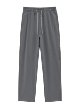 Men's Seersucker Casual Pants Summer Loose Straight Leg Pants Breathable Drawstring Sports Trousers Streetwear