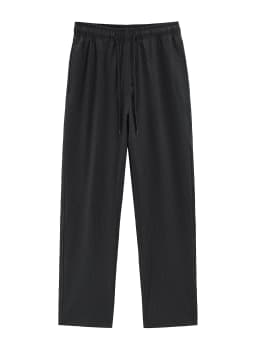Men's Seersucker Casual Pants Summer Loose Straight Leg Pants Breathable Drawstring Sports Trousers Streetwear