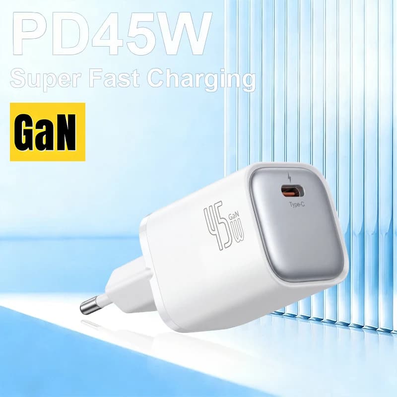 45W GaN Charger For iPhone 17 16 15 Pro Max For Samsung Galaxy Fast Charger Phone Charger USB C Charger Portable PD Charger