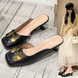 2026 New Fashion Luxury Low Heel Women's Sandals Metal Decorative Women's Sandals Square Head Women's Slippers