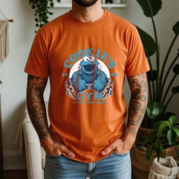 2026 Summer 100% Cotton Cookie’s Gym Graphic Oversized Tee Cookie Monster 1966 Retro Funny Cartoon Themed Short Sleeve