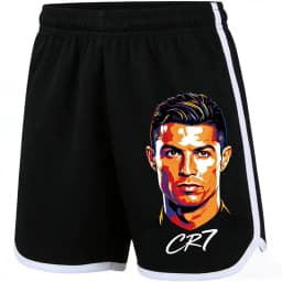 Summer New Printed Cristiano Ronaldo Fashionable Casual Black Sports Shorts, Adult Children Trendy Quick Drying Sports Pants