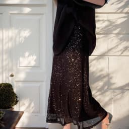 Shiny Sequin Fish Tail Skirt Women's High Waist Mid-Length Slimming A-Line Wraparound Skirt Elegant Trendy Half Body Skirt