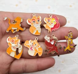 Cartoon 10pcs Metal Pendant Earrings Bracelet Necklace keychain DIY Handmade Crafts Making Accessories