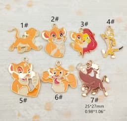 Cartoon 10pcs Metal Pendant Earrings Bracelet Necklace keychain DIY Handmade Crafts Making Accessories