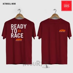 Men's KTM Ready To Race T-Shirt Short Sleeve Motorcycle Enthusiast Casual Breathable Tops KTM Racing Logo