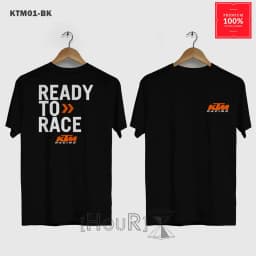 Men's KTM Ready To Race T-Shirt Short Sleeve Motorcycle Enthusiast Casual Breathable Tops KTM Racing Logo