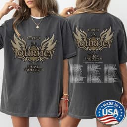 Journey Band's 2026 "Final Frontier" Tour Retro Rock Concert T-shirts for Male and Female Fans Short Sleeves