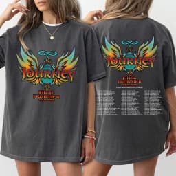 Journey Band's 2026 "Final Frontier" Tour Retro Rock Concert T-shirts for Male and Female Fans Short Sleeves