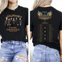 Journey Band's 2026 "Final Frontier" Tour Retro Rock Concert T-shirts for Male and Female Fans Short Sleeves