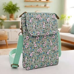 Fresh countryside fabric crossbody phone bag - floral five-layer crossbody women's bag - fabric bag