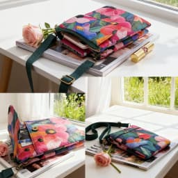 Fresh countryside fabric crossbody phone bag - floral five-layer crossbody women's bag - fabric bag