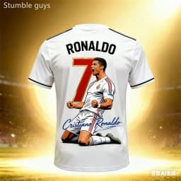 Men's Soccer Sport T-shirt Ronaldo #7 Quick Dry Breathable Outdoor Football Jersey Kids Boys Clothes