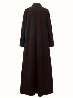 2026 Casual and Elegant Style - Solid Color Round Neck Loose Dress with Long Sleeves and Skirts, Suitable for Daily Travel