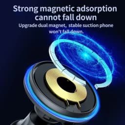 Auto Fast Magnetic Wireless Charger LED Air Outlet Phone Holder For iPhone 17 16 15 14 13 12 Pro Max Car Quick Charging Station