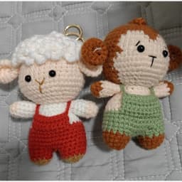 Cute Crochet Animal Charming Bag Pendant Handwoven Animal Keychain Knitted Key Ring Car Key Holder Cute Gift Bagpack Decor