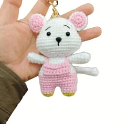 Cute Crochet Animal Charming Bag Pendant Handwoven Animal Keychain Knitted Key Ring Car Key Holder Cute Gift Bagpack Decor