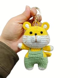 Cute Crochet Animal Charming Bag Pendant Handwoven Animal Keychain Knitted Key Ring Car Key Holder Cute Gift Bagpack Decor