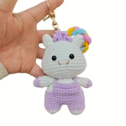 Cute Crochet Animal Charming Bag Pendant Handwoven Animal Keychain Knitted Key Ring Car Key Holder Cute Gift Bagpack Decor