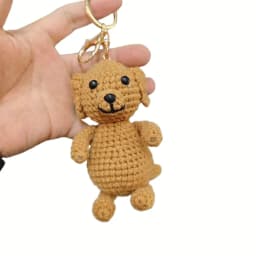 Cute Crochet Animal Charming Bag Pendant Handwoven Animal Keychain Knitted Key Ring Car Key Holder Cute Gift Bagpack Decor